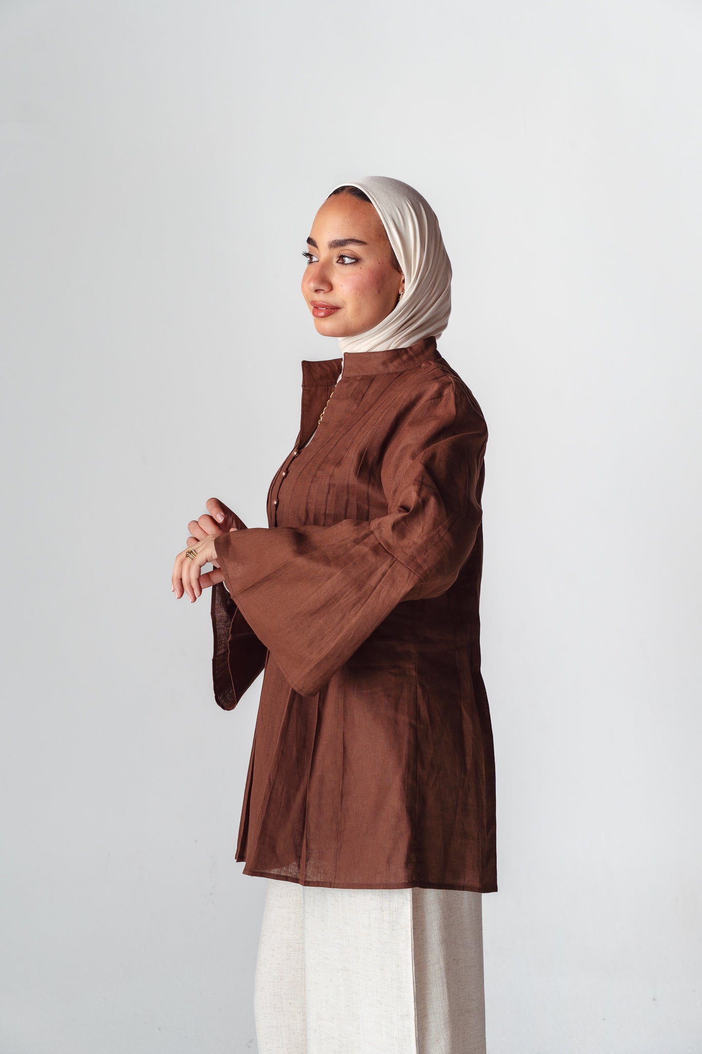 Bloom brown linen shirt