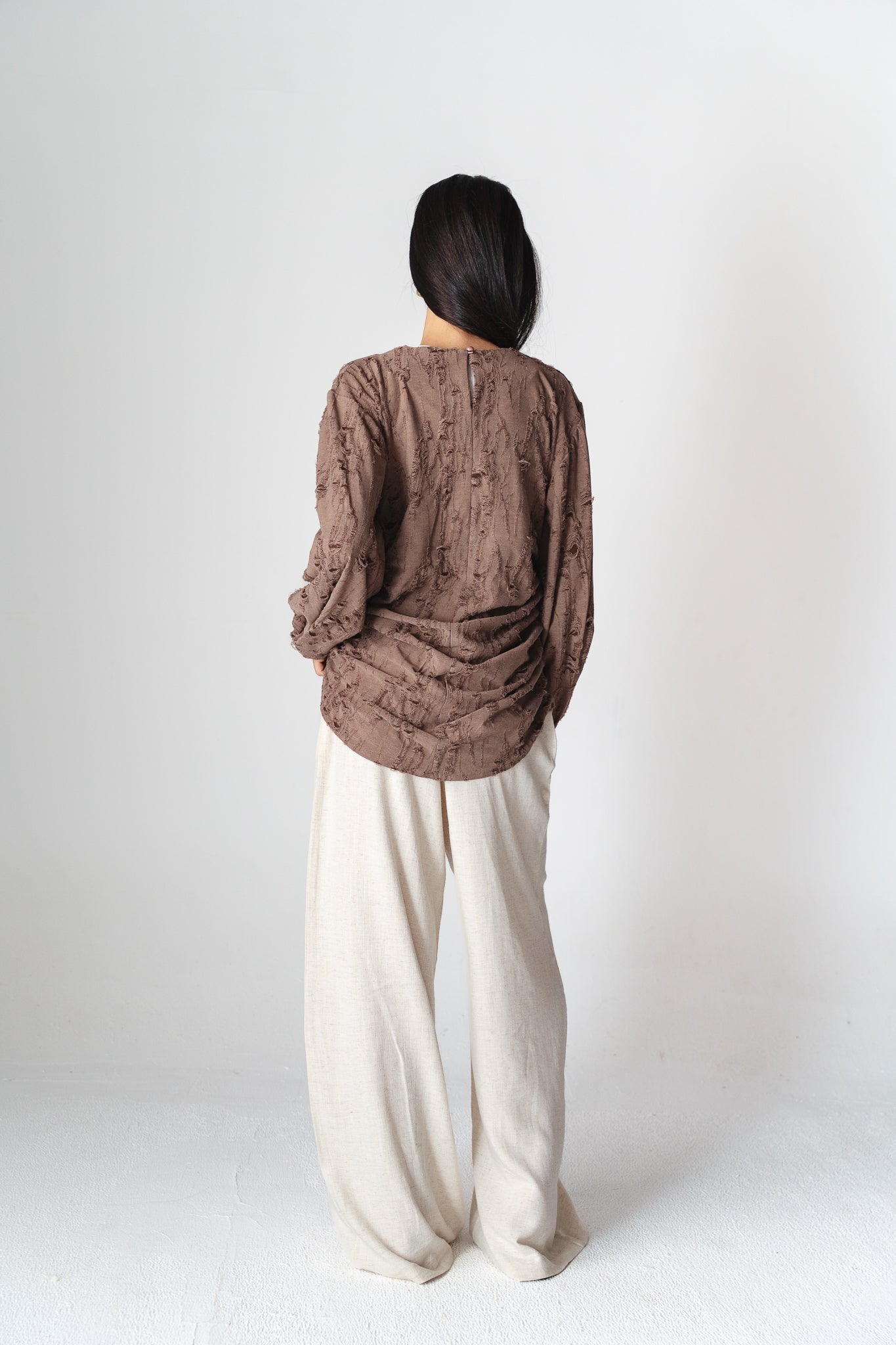 Drape brown blouse