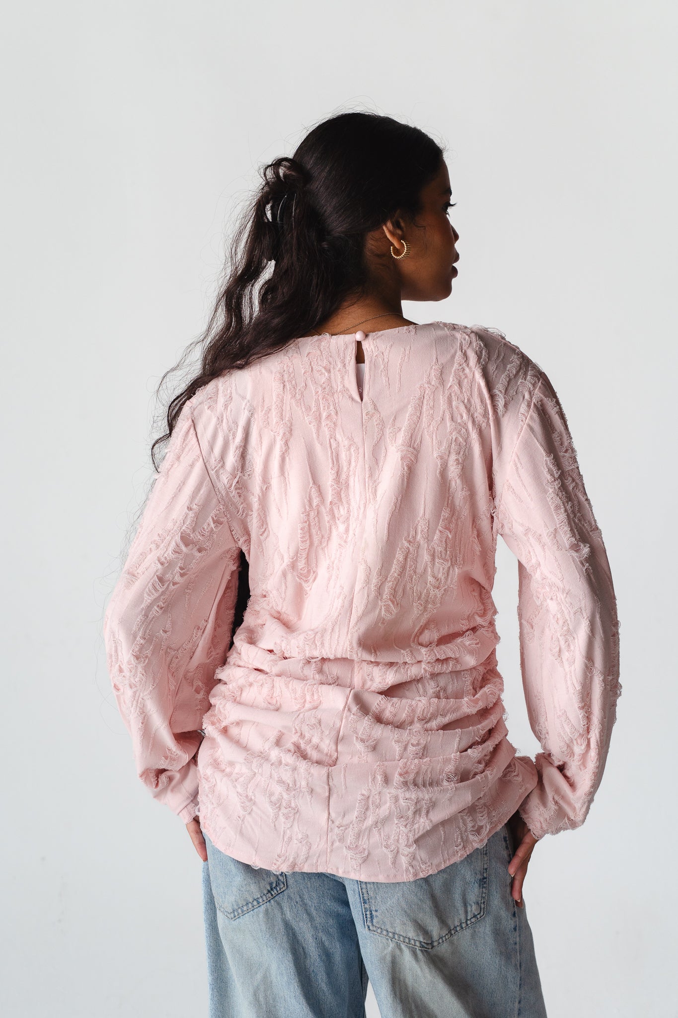 Drape pink blouse
