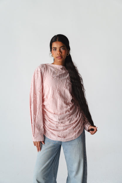 Drape pink blouse