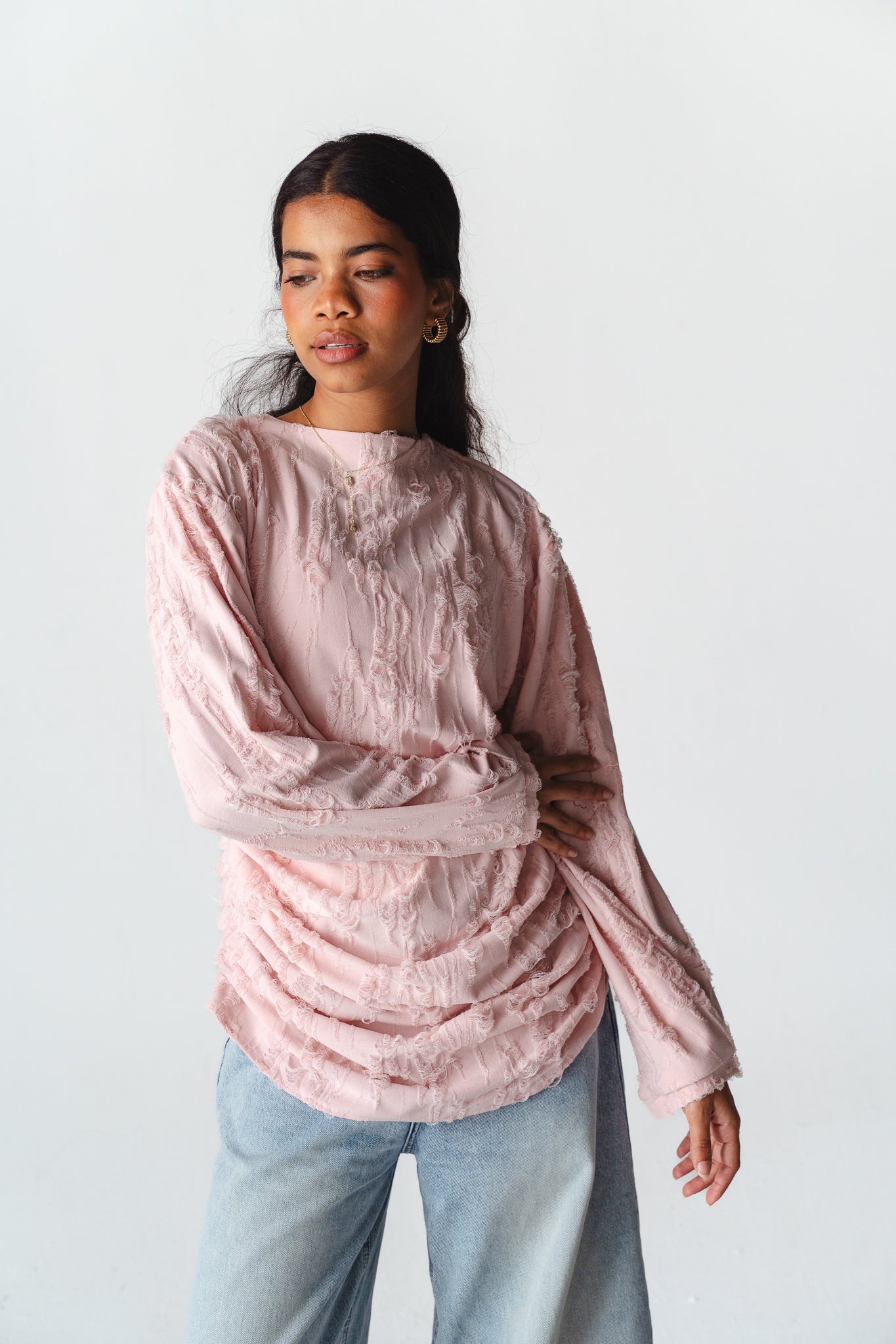 Drape pink blouse