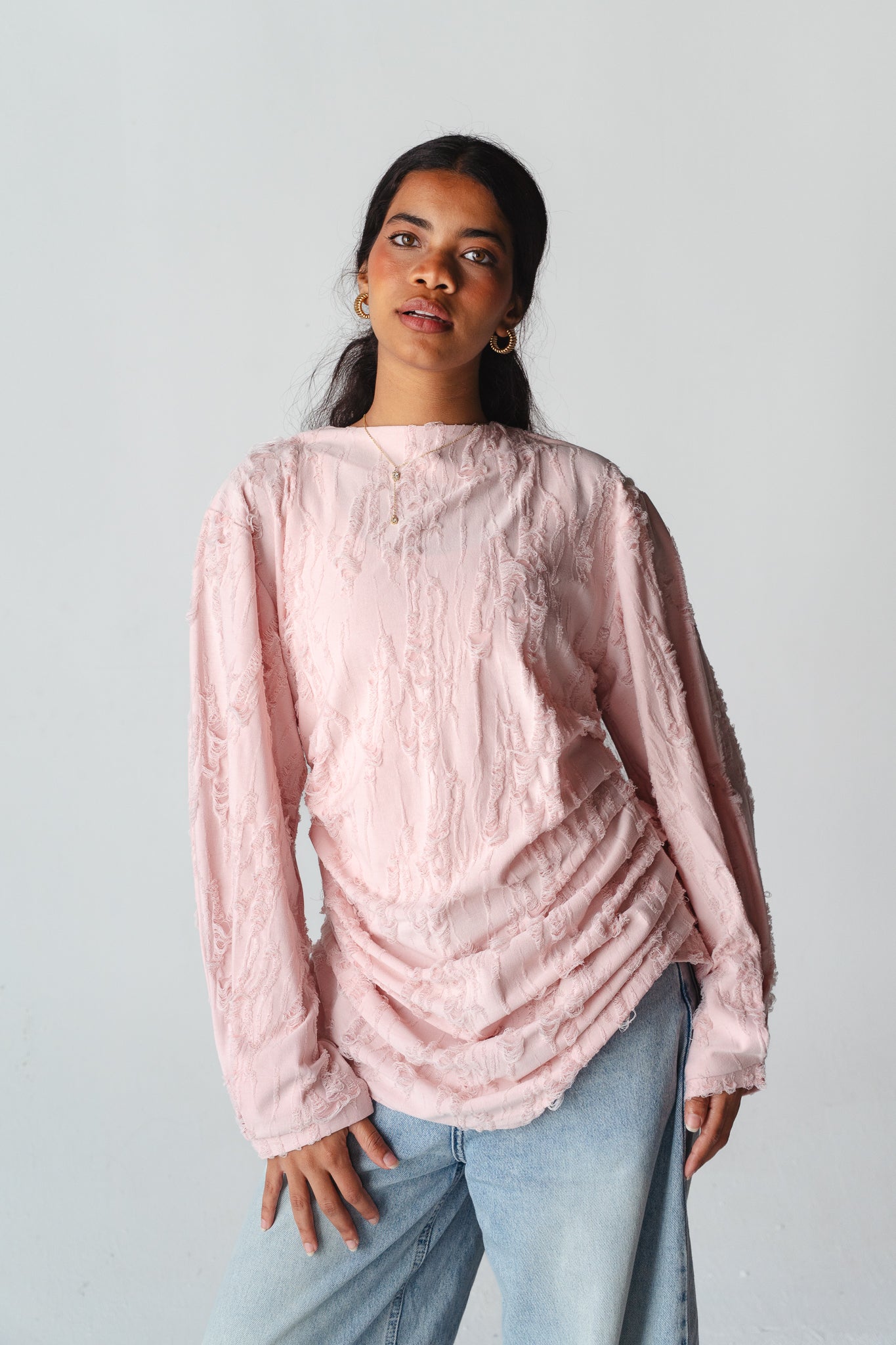 Drape pink blouse