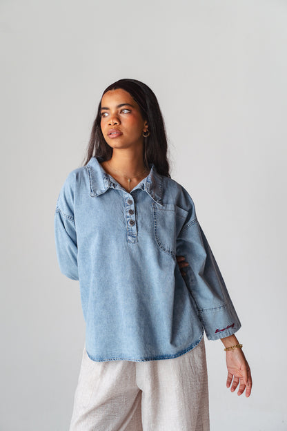 Iconic Energy light Denim top