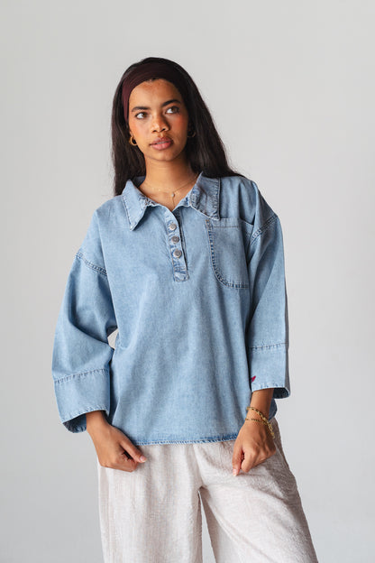 Iconic Energy light Denim top