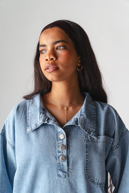 Iconic Energy light Denim top