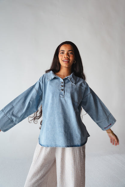 Iconic Energy light Denim top