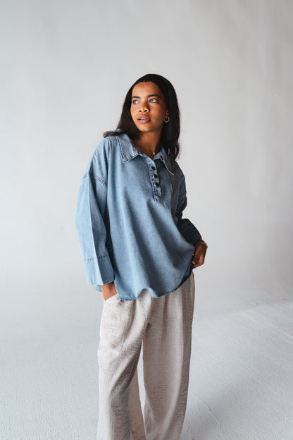 Iconic Energy light Denim top