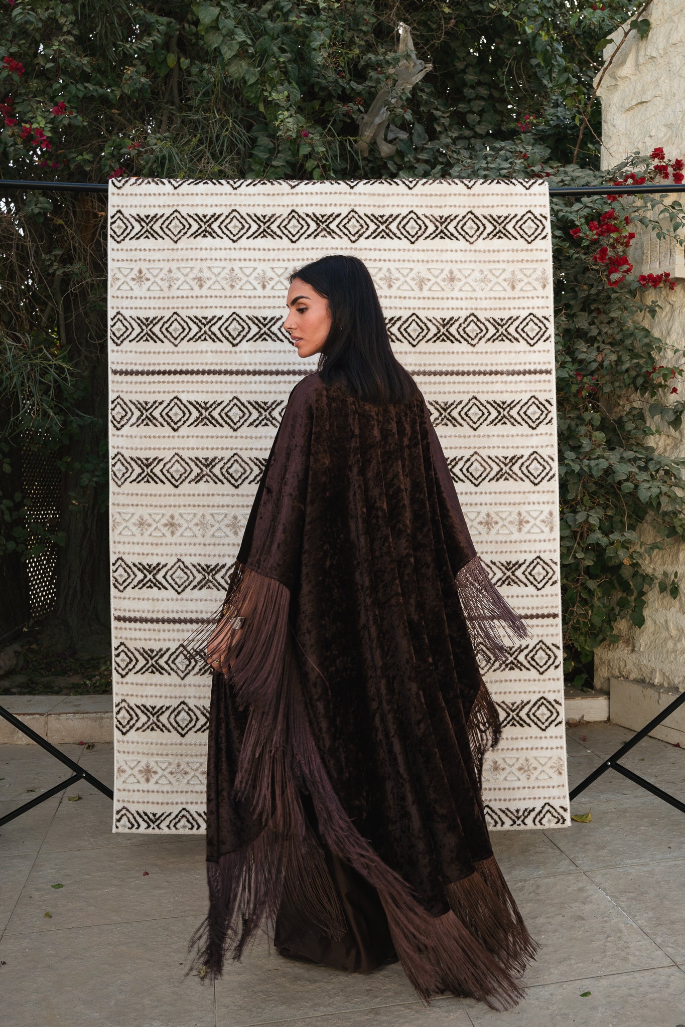 Fringe Flow Brown Cardigan