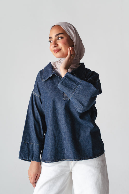 Iconic Energy Navy Denim top