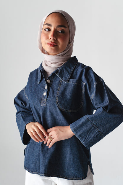 Iconic Energy Navy Denim top