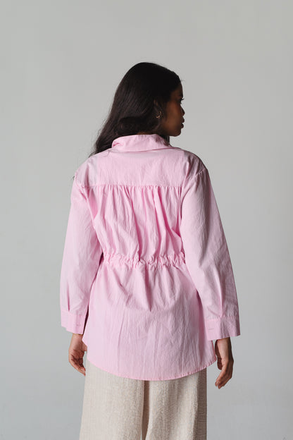 Tie-waist rose shirt