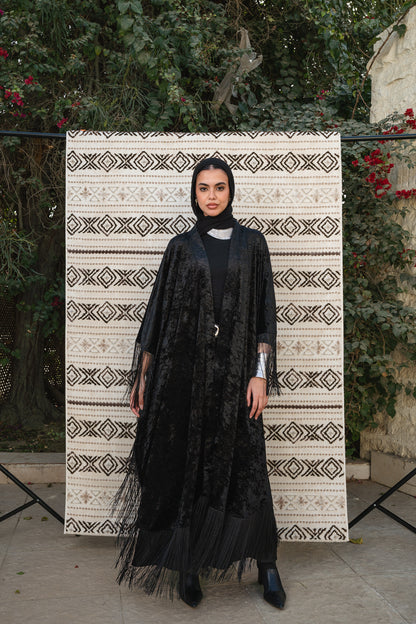 Fringe Flow Black Cardigan