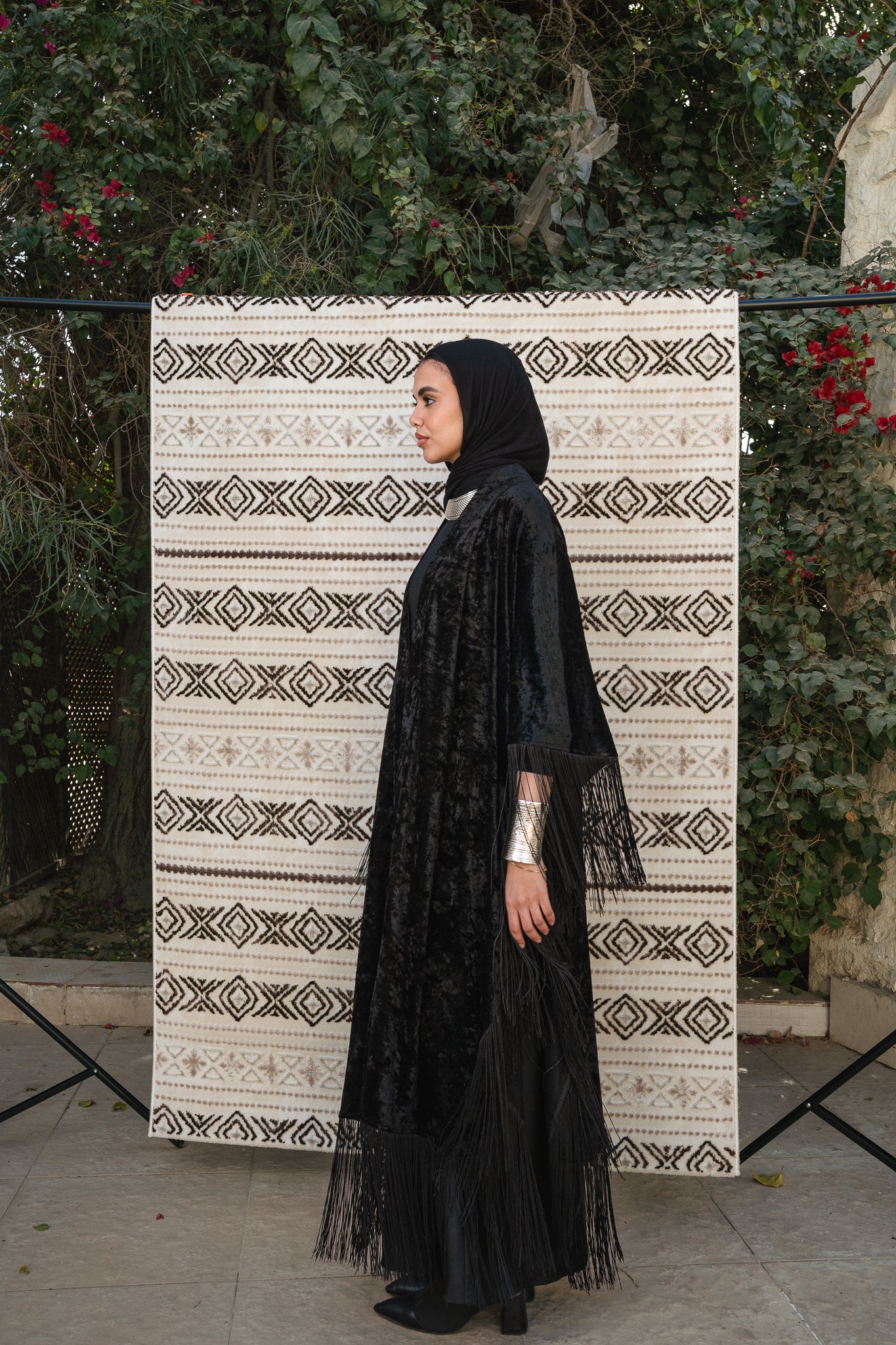 Fringe Flow Black Cardigan