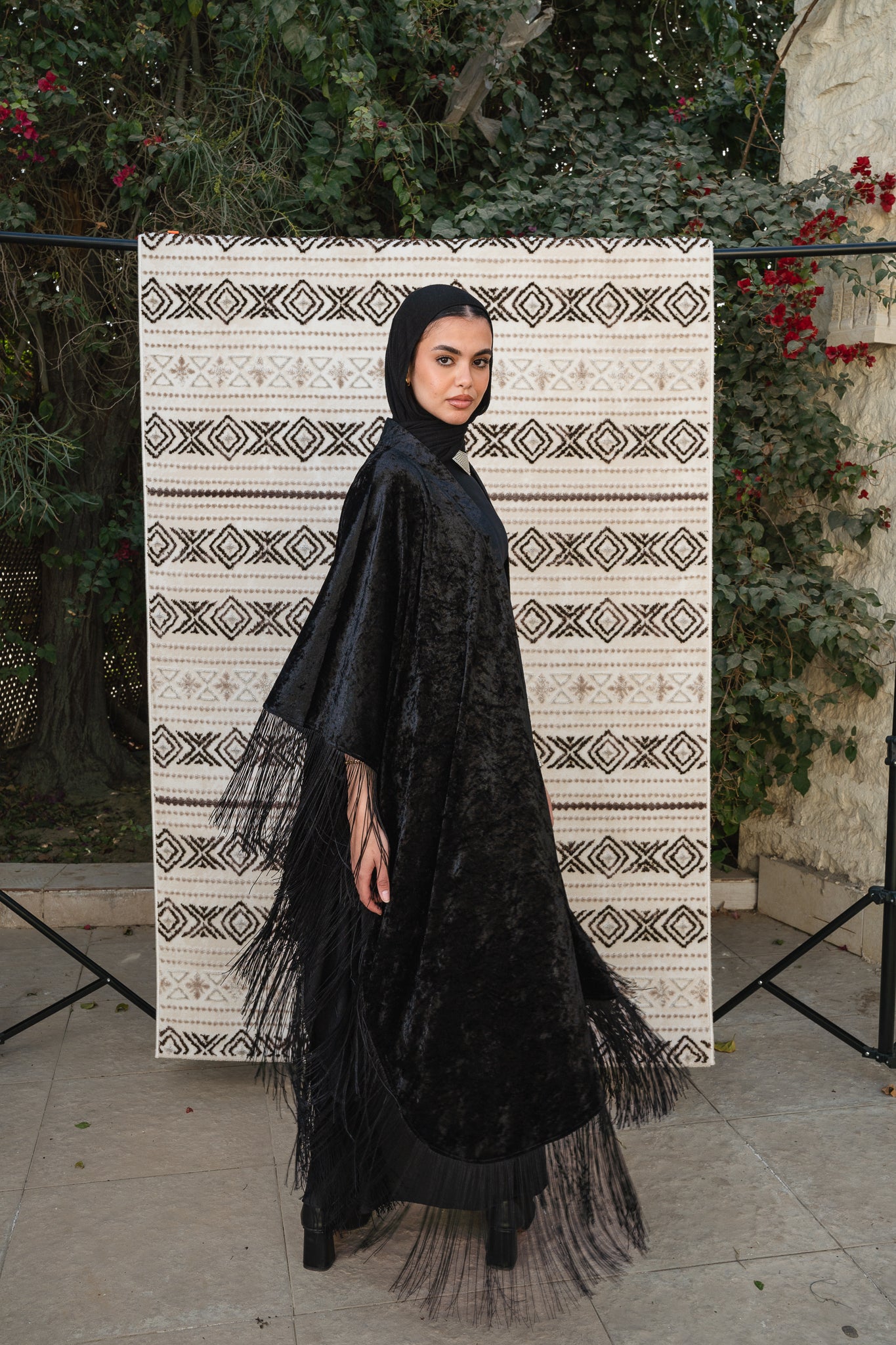 Fringe Flow Black Cardigan