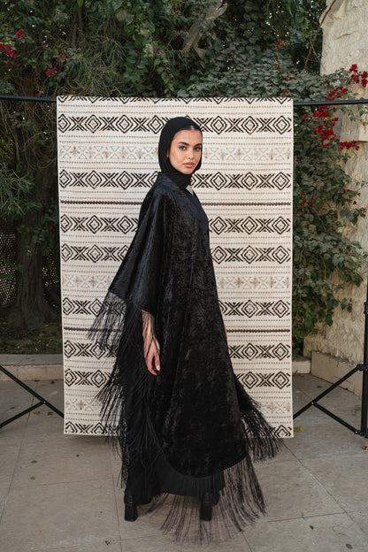 Fringe Flow Black Cardigan