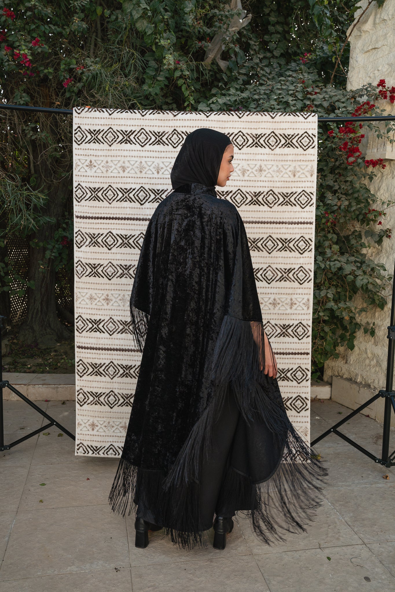 Fringe Flow Black Cardigan