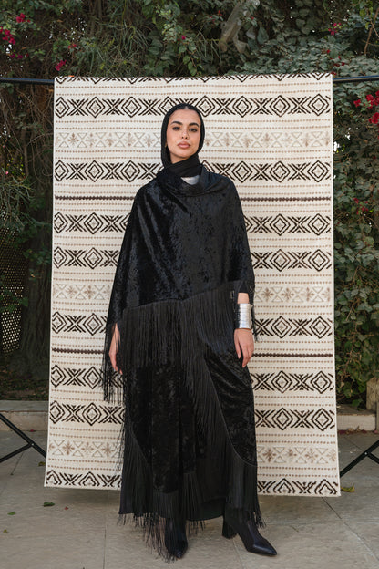 Fringe Flow Black Cardigan