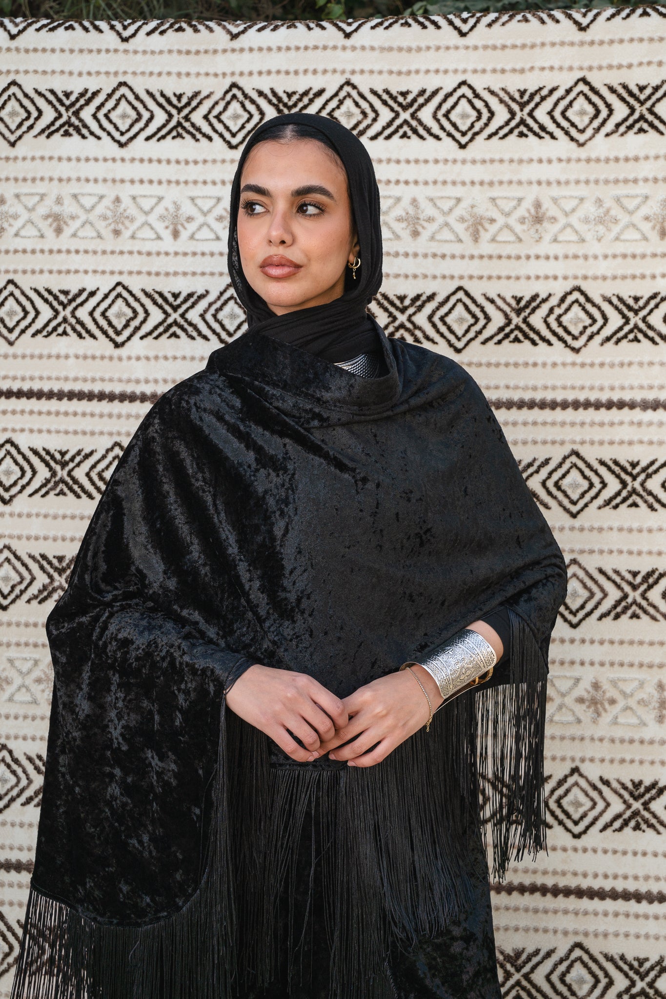 Fringe Flow Black Cardigan