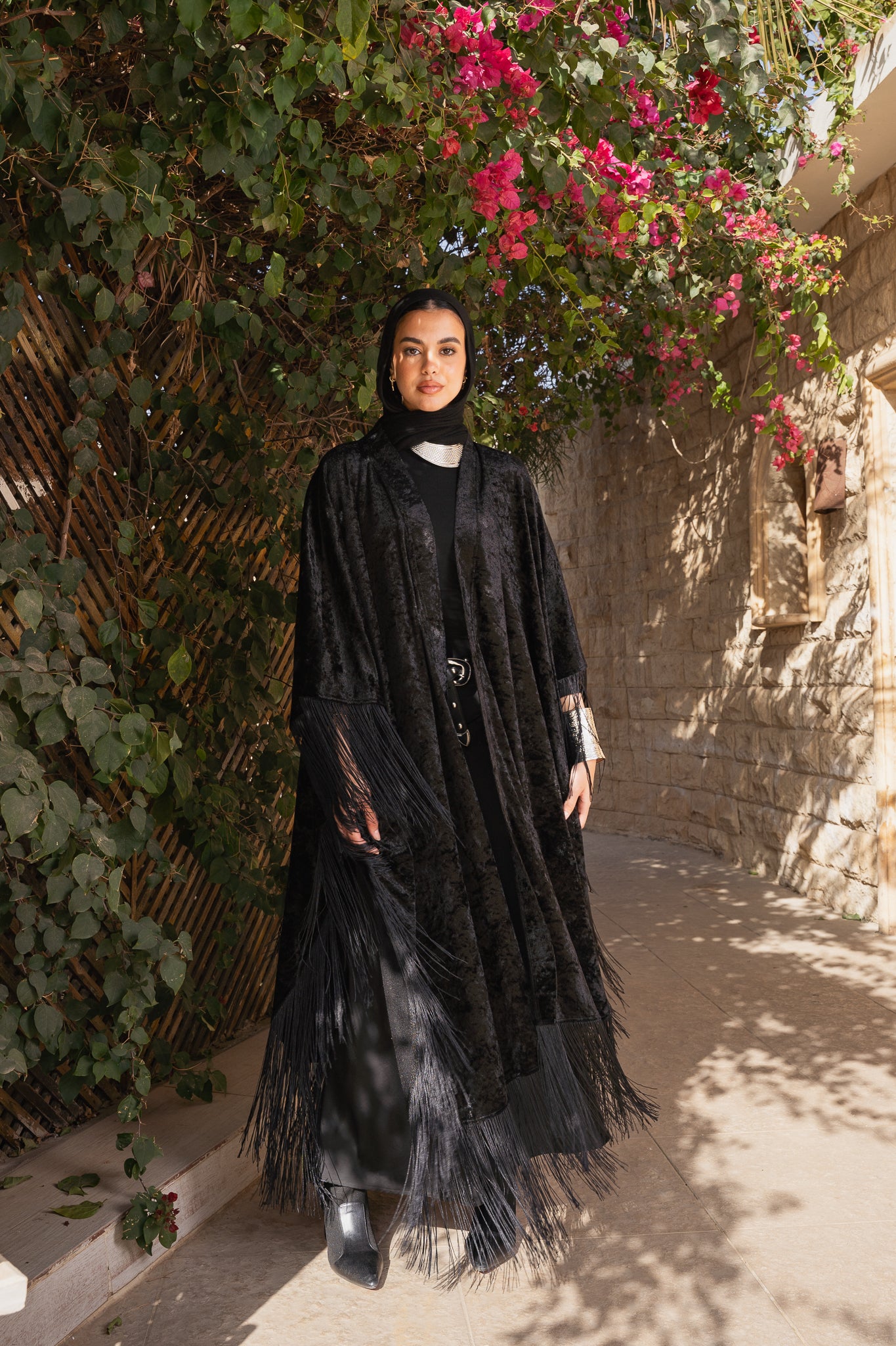 Fringe Flow Black Cardigan