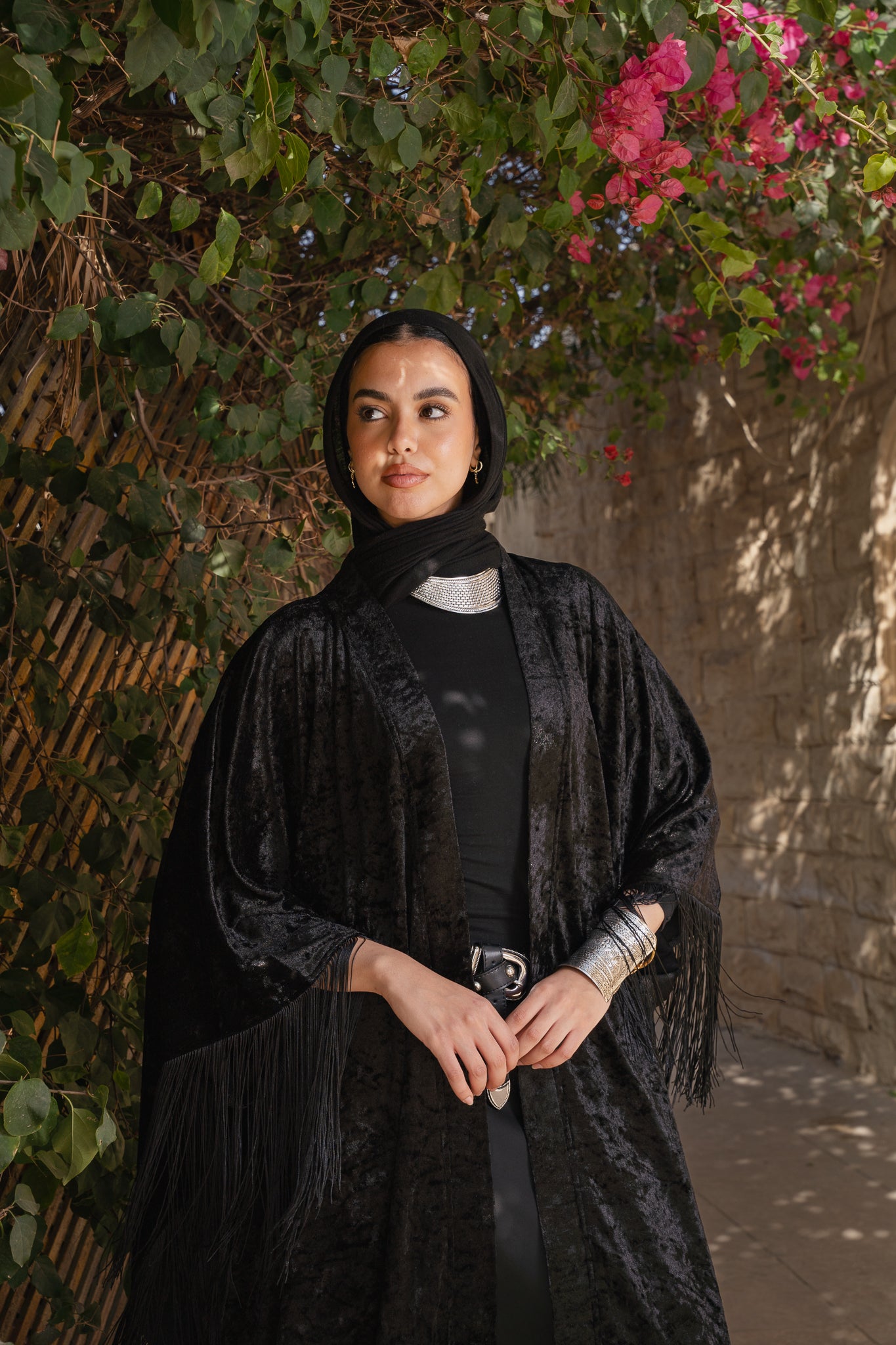 Fringe Flow Black Cardigan