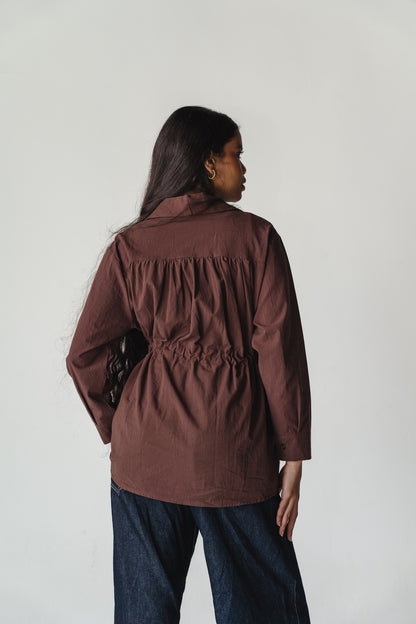 Tie-waist Brown shirt