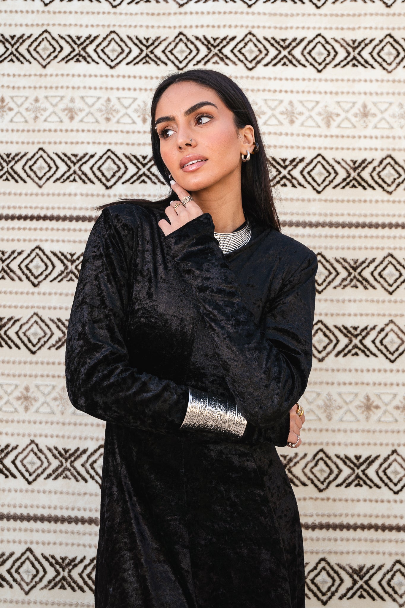 Aura Velvet Black Dress