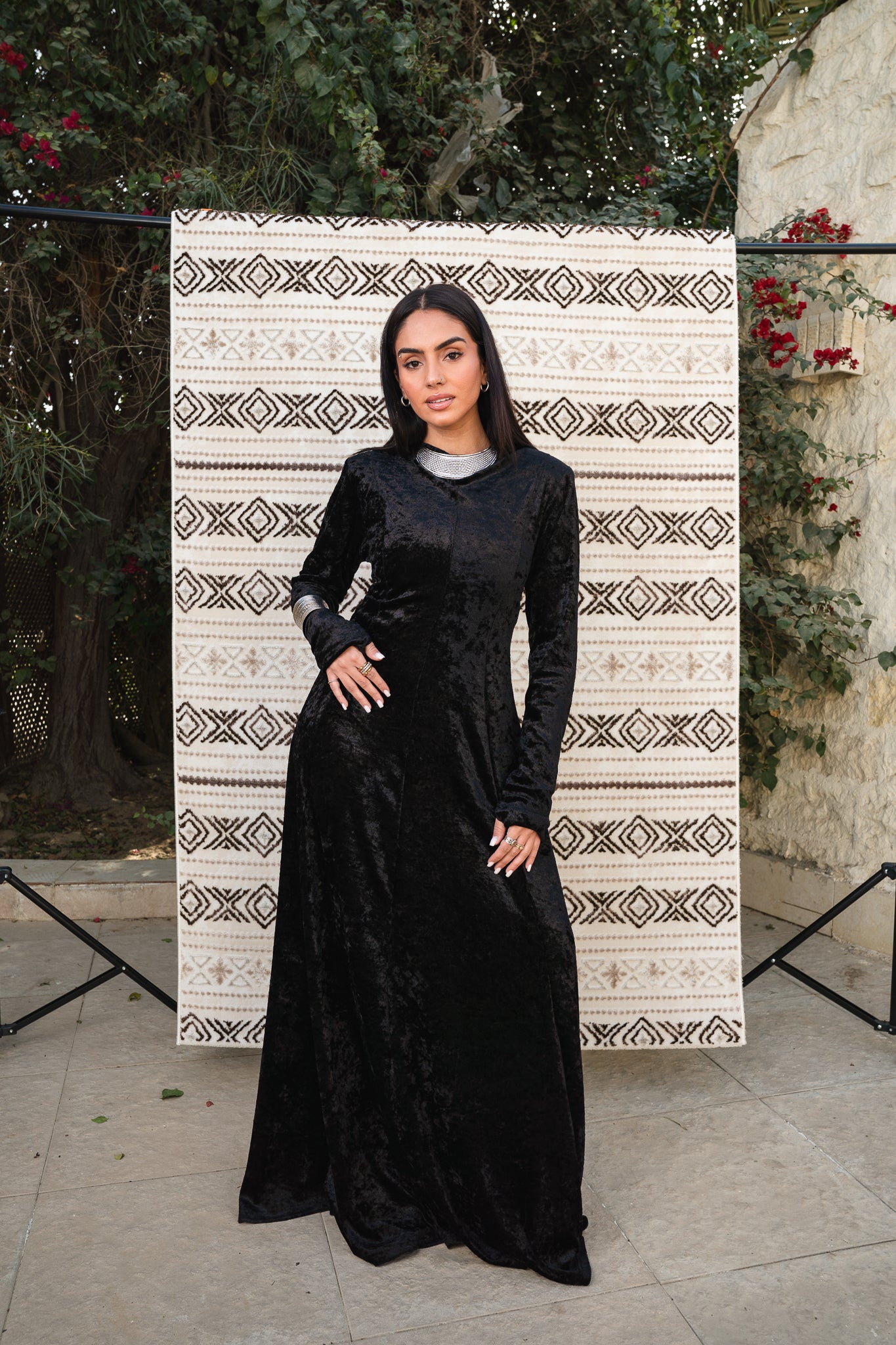 Aura Velvet Black Dress