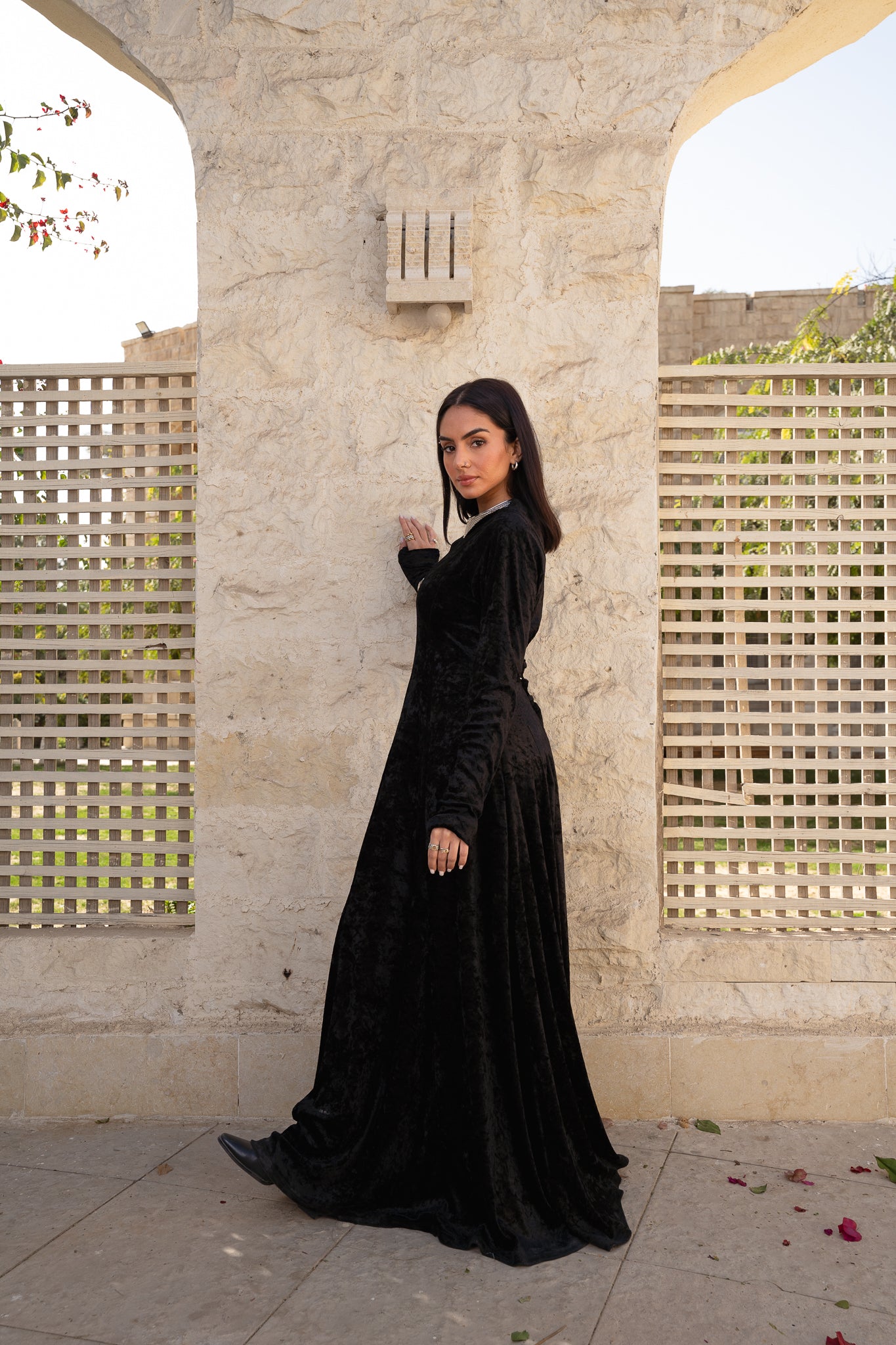 Aura Velvet Black Dress