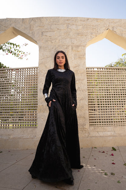 Aura Velvet Black Dress