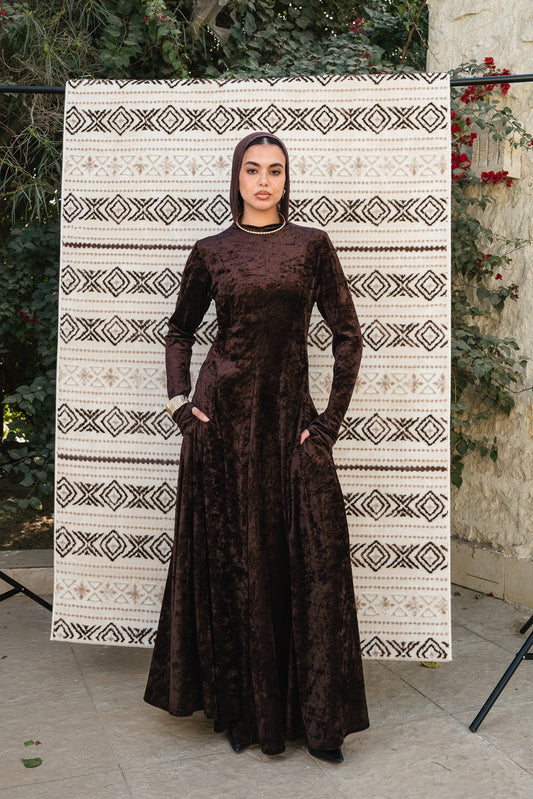 Aura Velvet Brown Dress