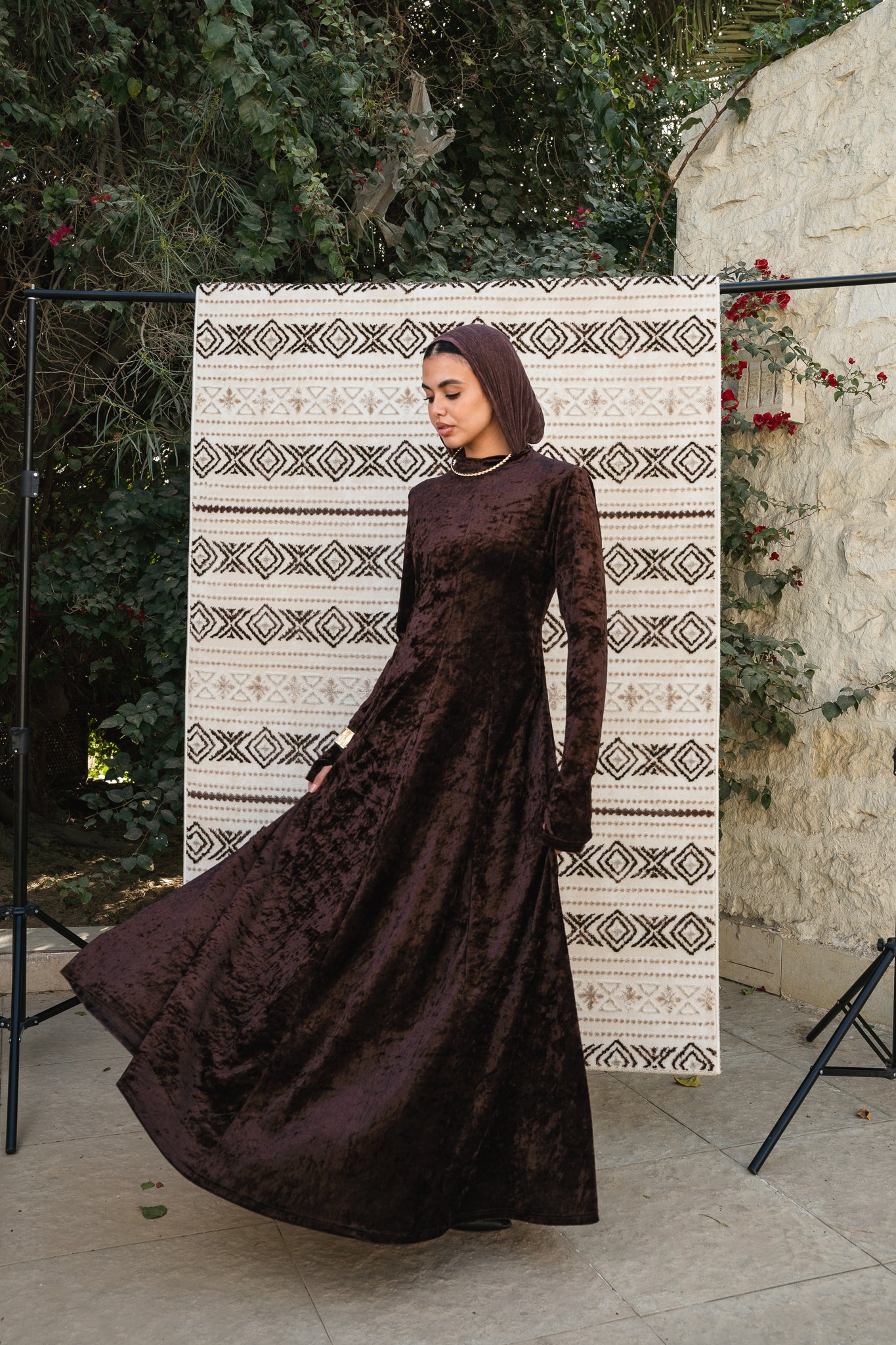 Aura Velvet Brown Dress
