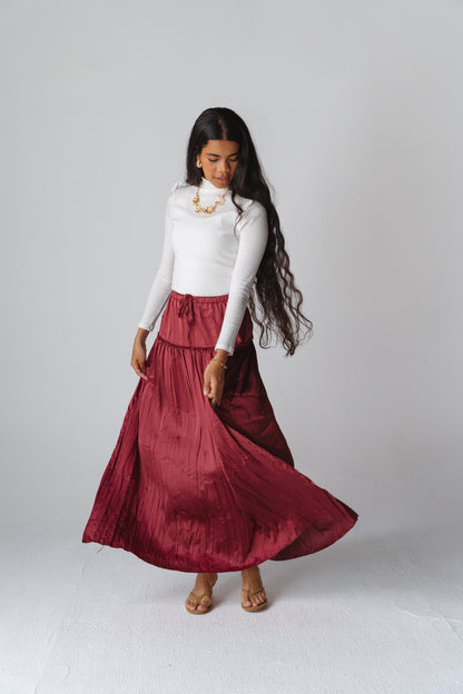 Juliet Maxi burgundy skirt