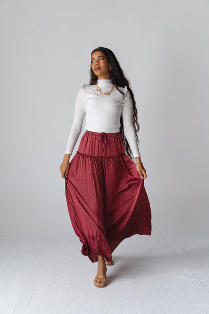 Juliet Maxi burgundy skirt