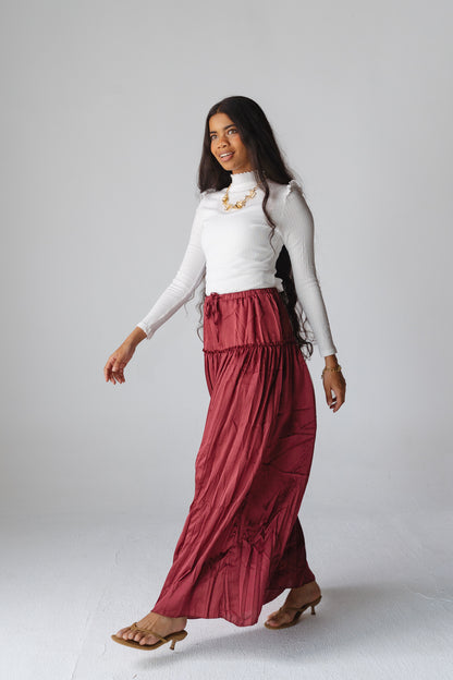 Juliet Maxi burgundy skirt