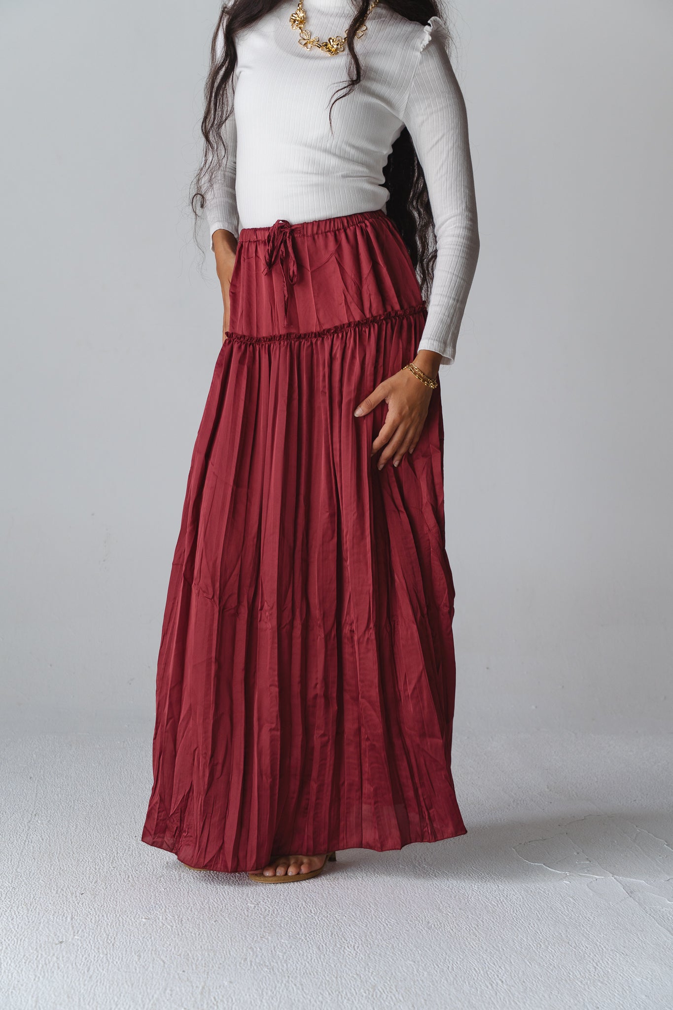 Juliet Maxi burgundy skirt