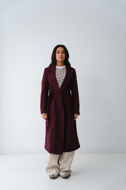 Clean Cut Burgundy Coat