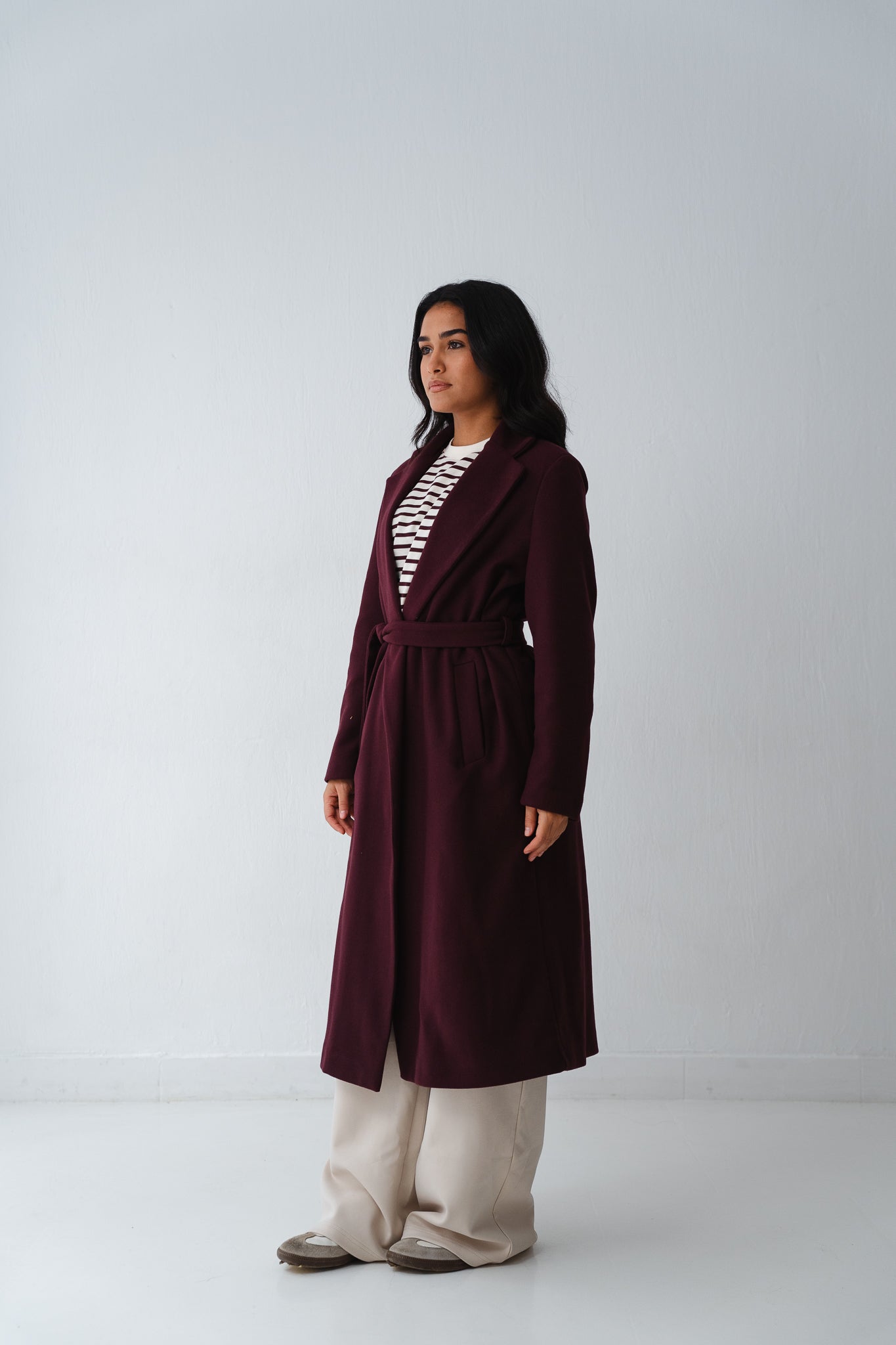 Clean Cut Burgundy Coat