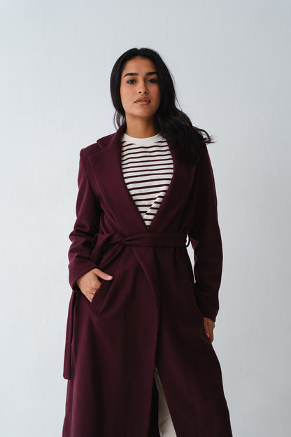 Clean Cut Burgundy Coat