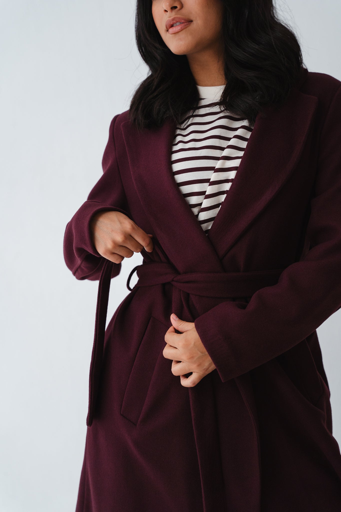 Clean Cut Burgundy Coat