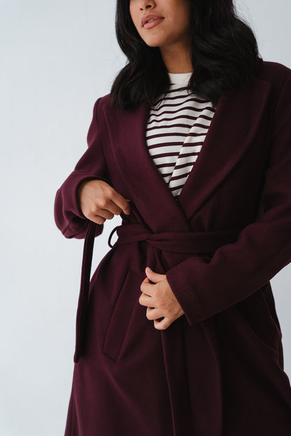 Clean Cut Burgundy Coat
