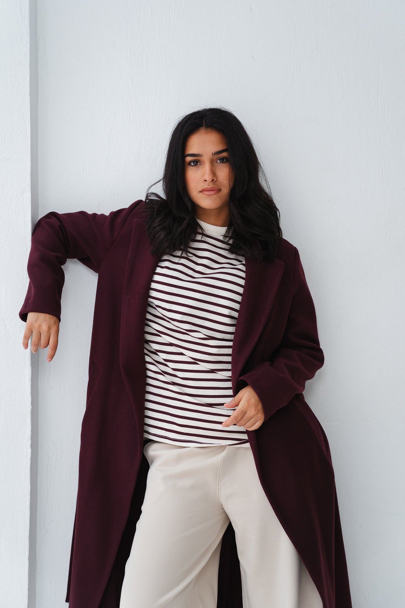 Clean Cut Burgundy Coat