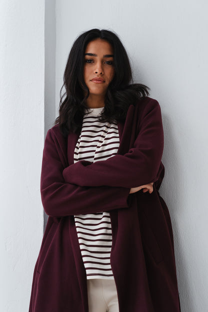 Clean Cut Burgundy Coat
