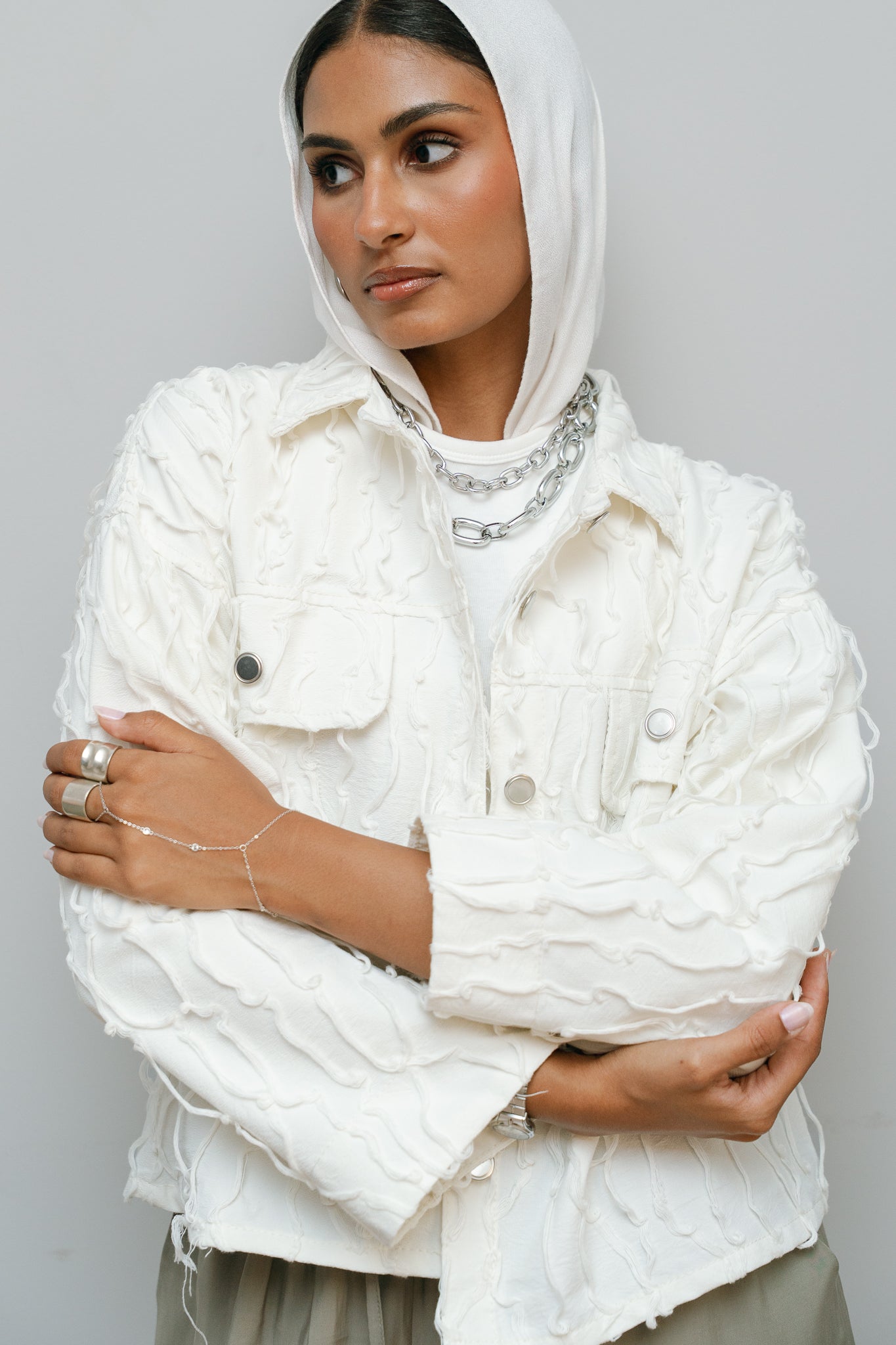 Soft girl white Jacket
