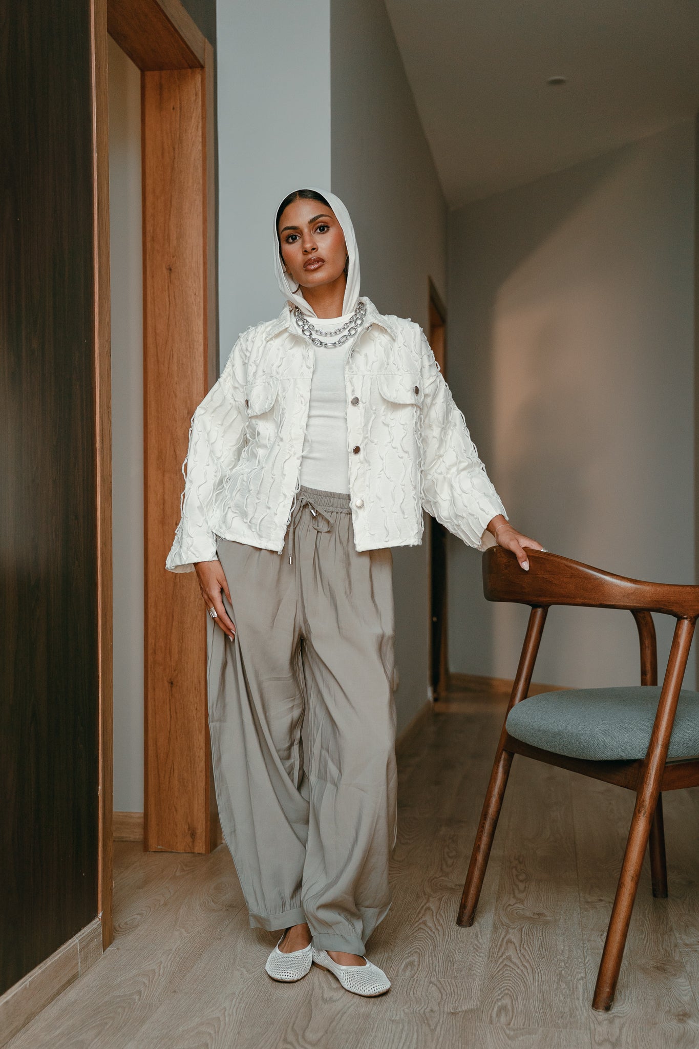 Soft girl white Jacket