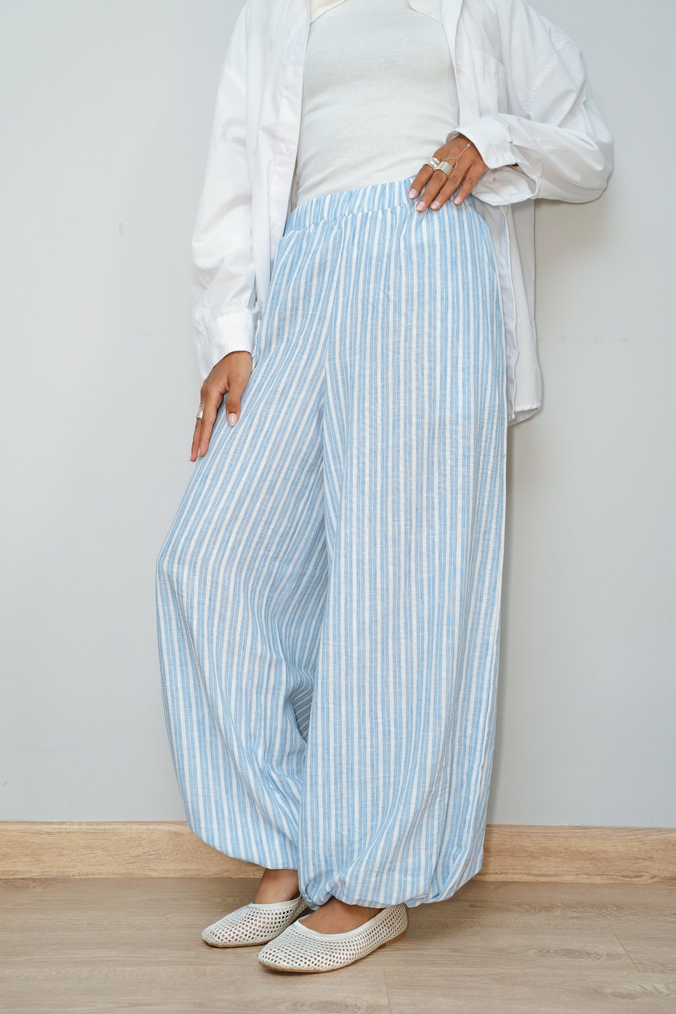 Ballon blue stripes pants