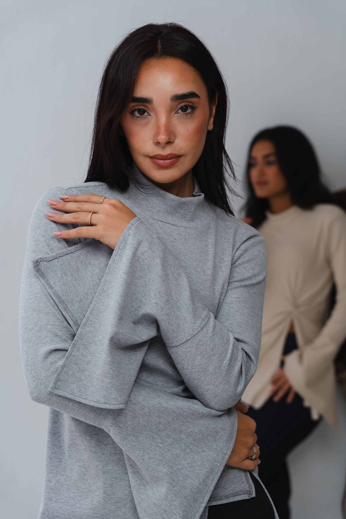 Flare twisted Grey Top