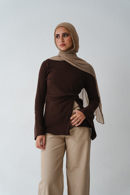 Flare twisted Brown Top
