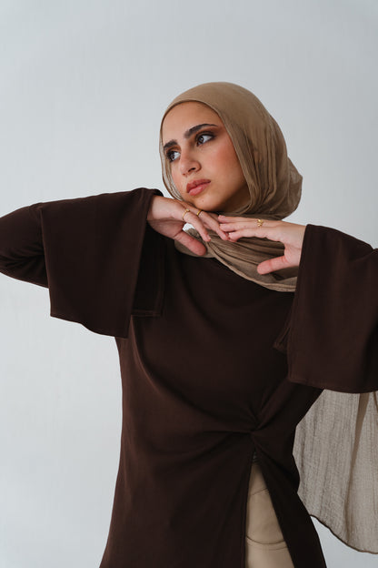 Flare twisted Brown Top