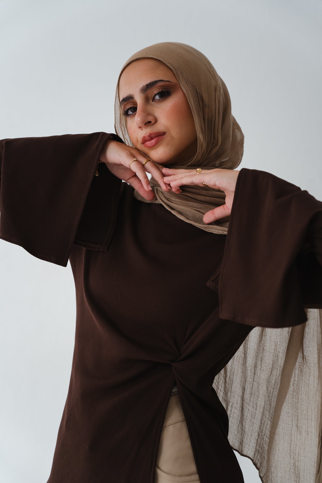 Flare twisted Brown Top