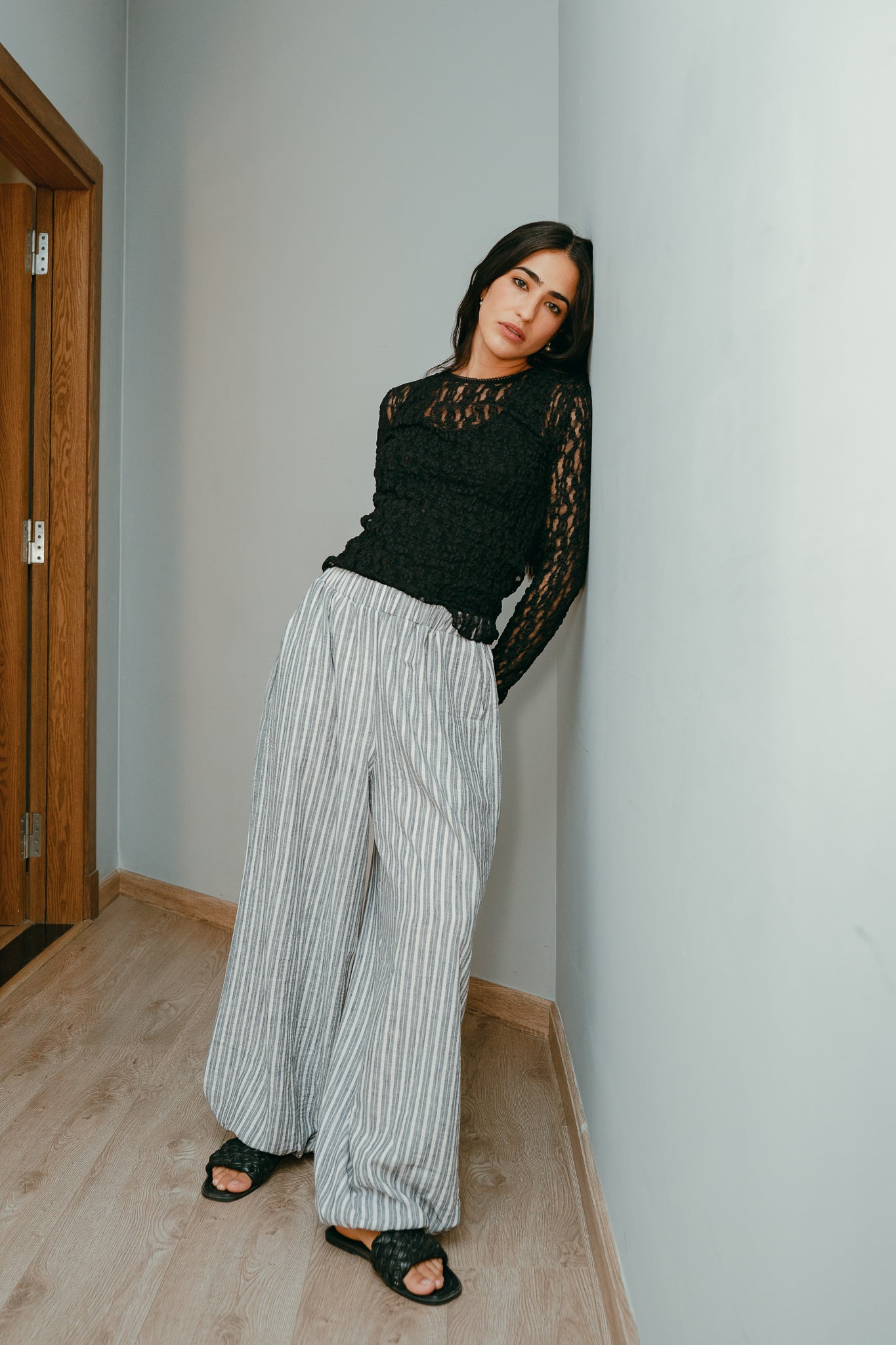 Ballon gray stripes pants